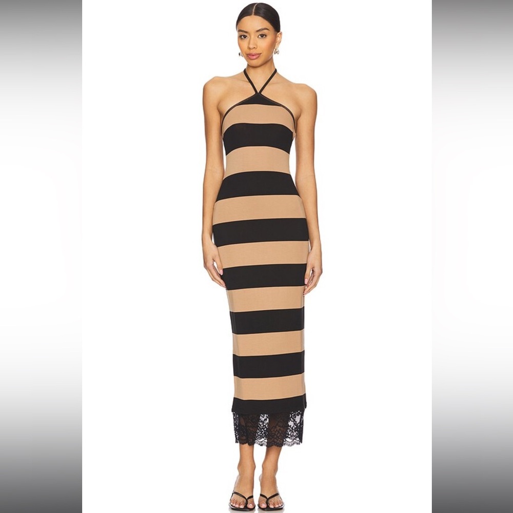 AFRM Ciela Maxi Dress in Almond Stripe